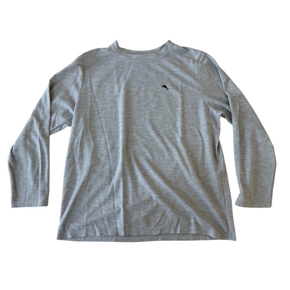 Tommy Bahama Mens Long Sleeve Shirt XL Gray Waffle Knit Casual Preppy Thermal